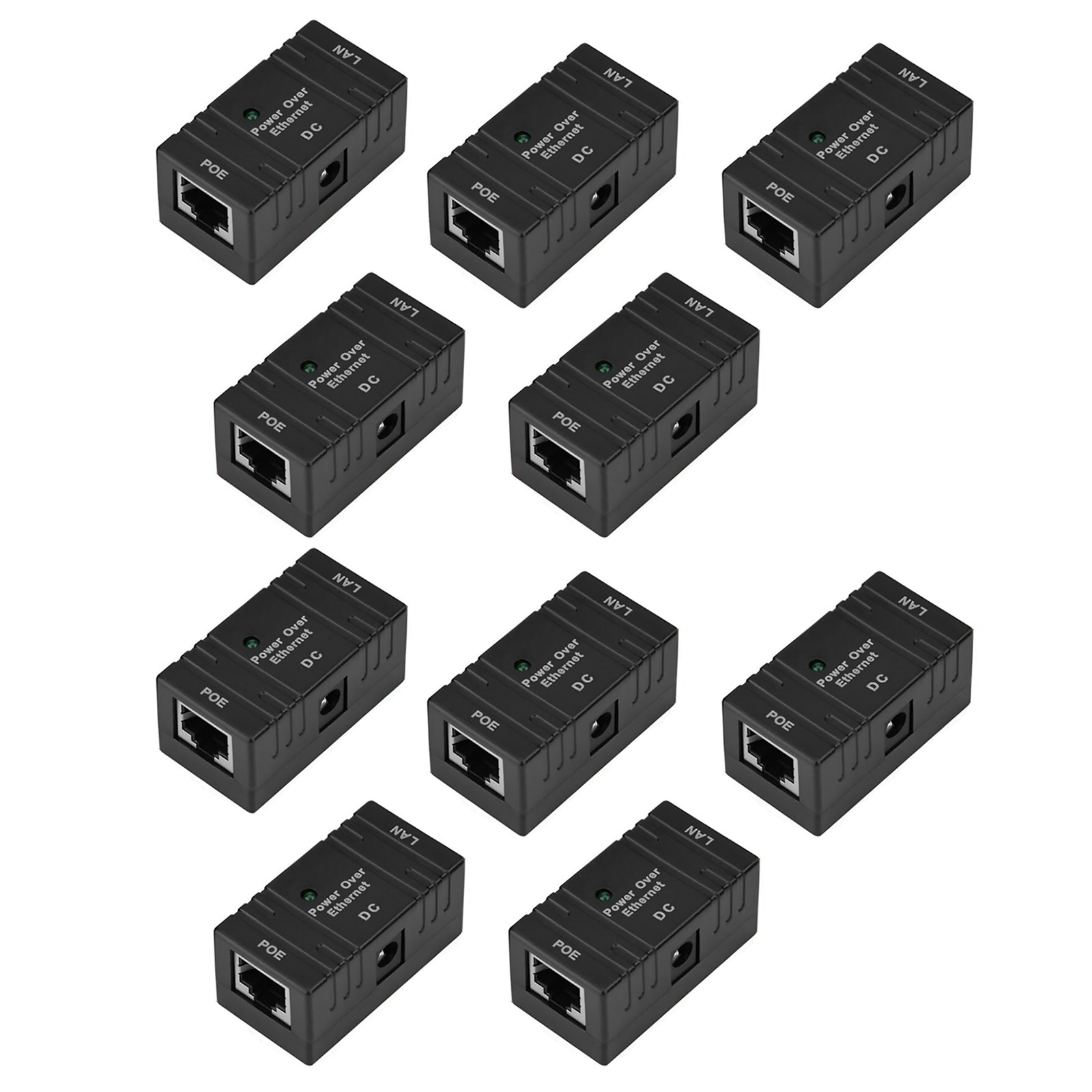 10PCS Passive RJ-45 POE Injector Splitter Over Ethernet Adapter NEW