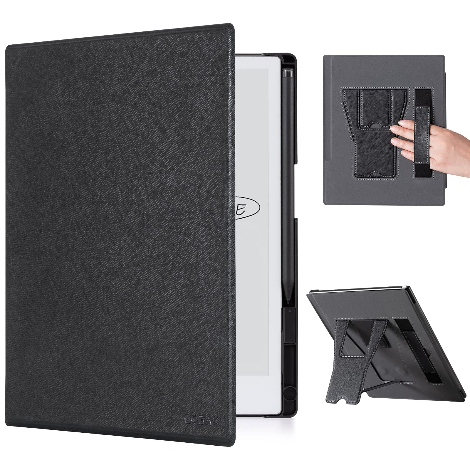 CoBak Stand Case for Remarkable 2 Paper Tablet 10.3" Black Hard Shell with Pen H