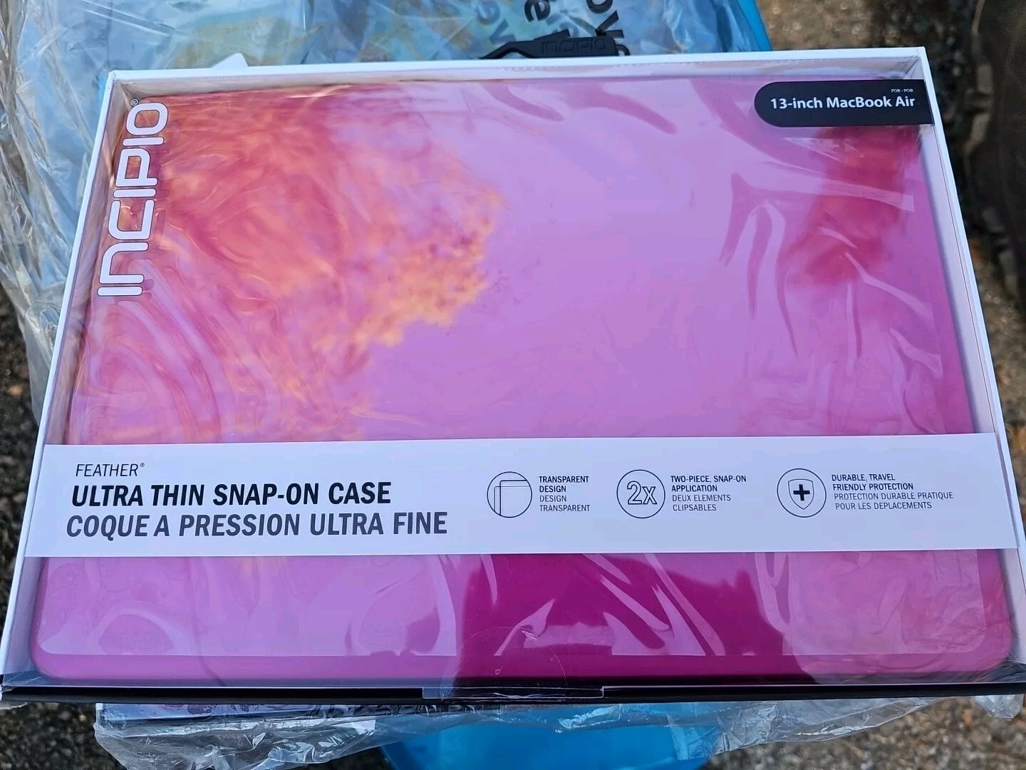 Incipio Case for MacBook Air 13in Feather Translucent Pink Soft Shell Light