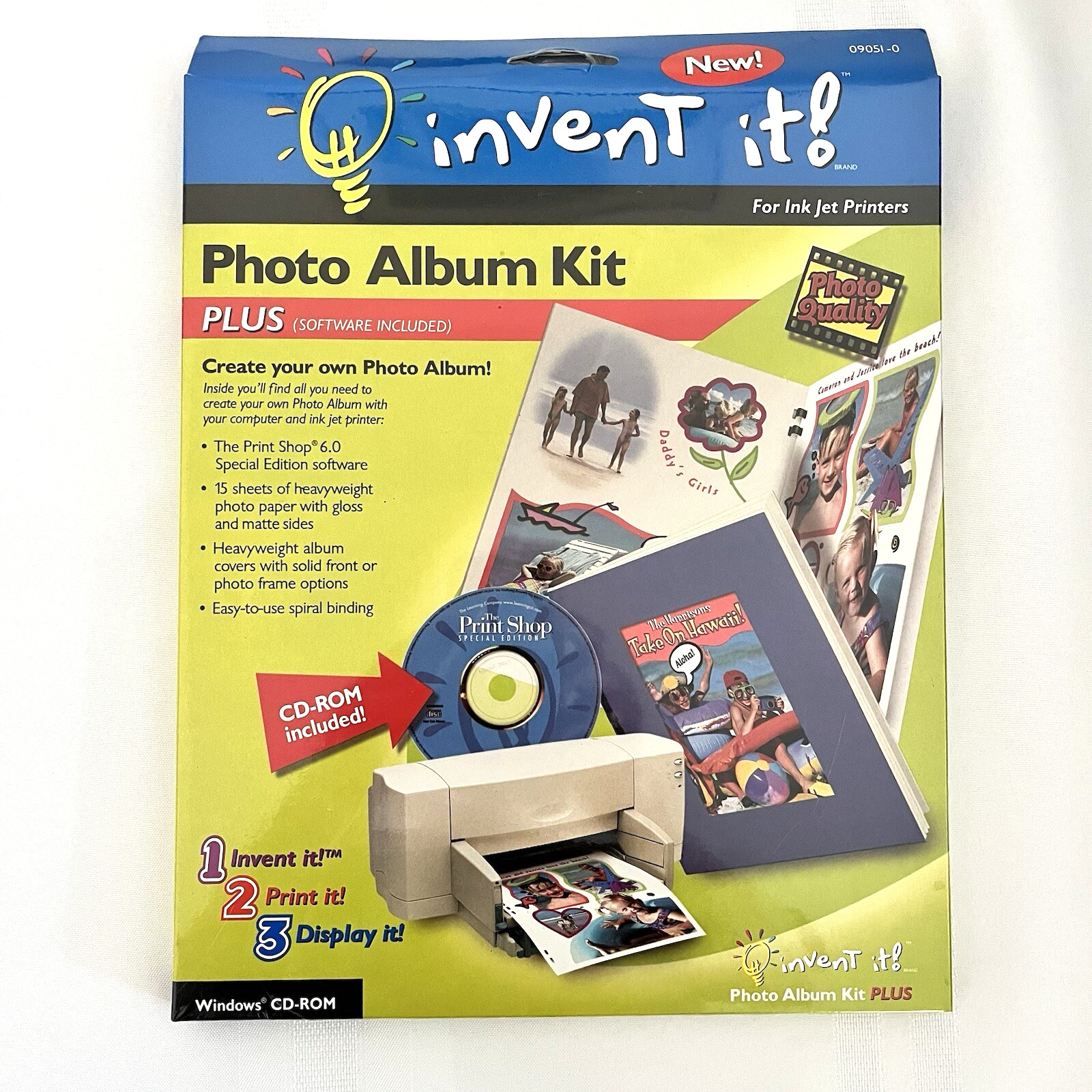 INVENT IT~Photo Album Kit Plus w/CD-ROM New 15 sheets Heavyweight for inkjet