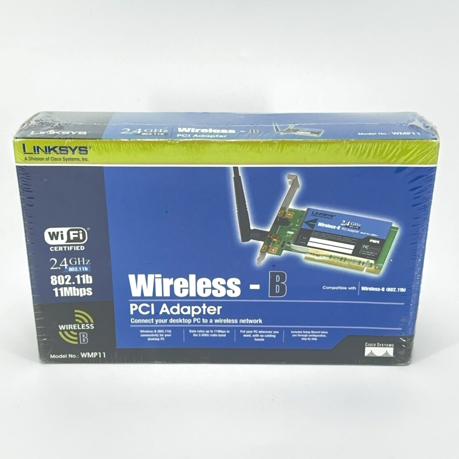 Linksys Instant Wireless PCI Adapter Card Wireless-B 2.4GHz 802.11b - WMP11 NEW