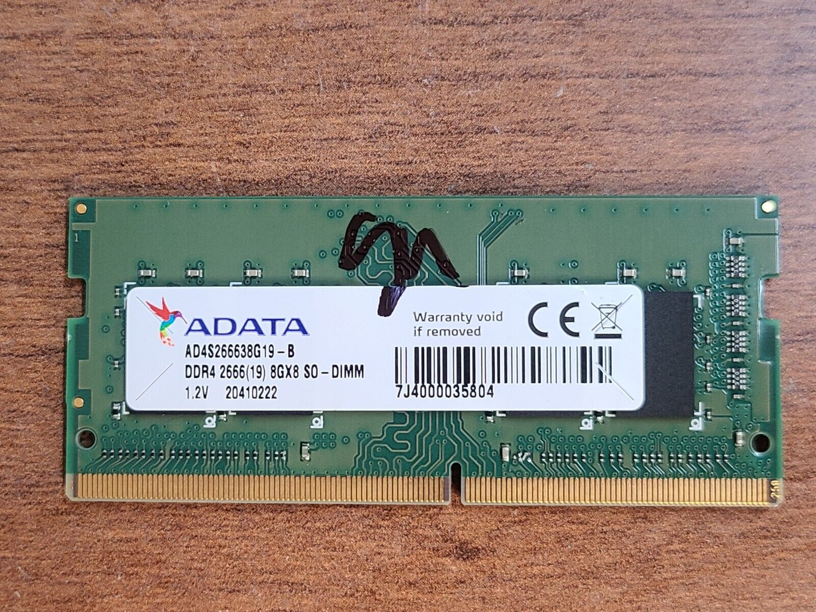 ORIGINAL ADATA 8GB DDR4 2666 SO-DIMM PC4-21300 LAPTOP MEMORY RAM AD4S266638G19-B