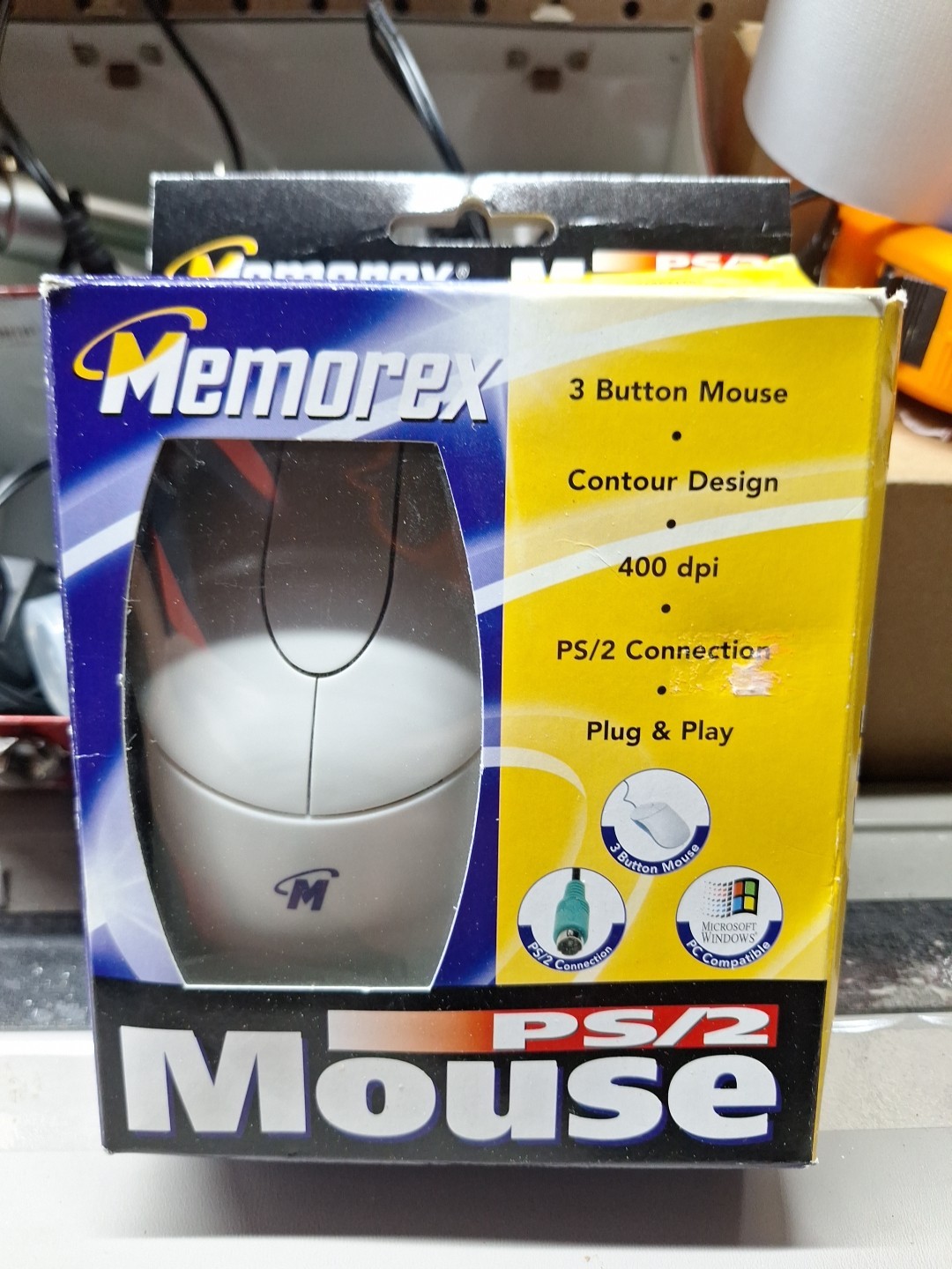 Memorex PS/2 Mouse, PC - Windows, 3 Button, 400 dpi, Plug & Play