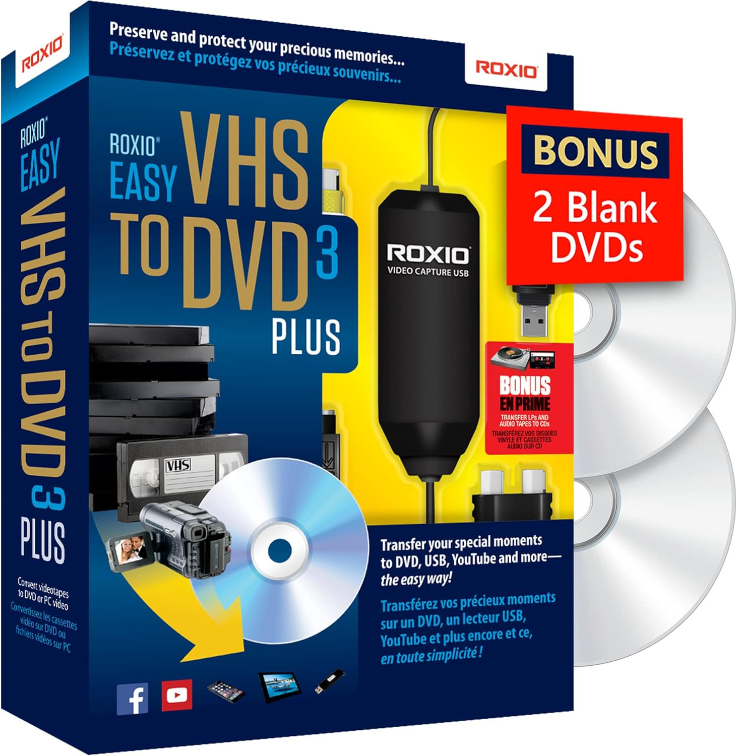 Roxio Easy VHS to DVD 3 plus | VHS, Hi8, V8 Video to DVD or Digital Converter | 