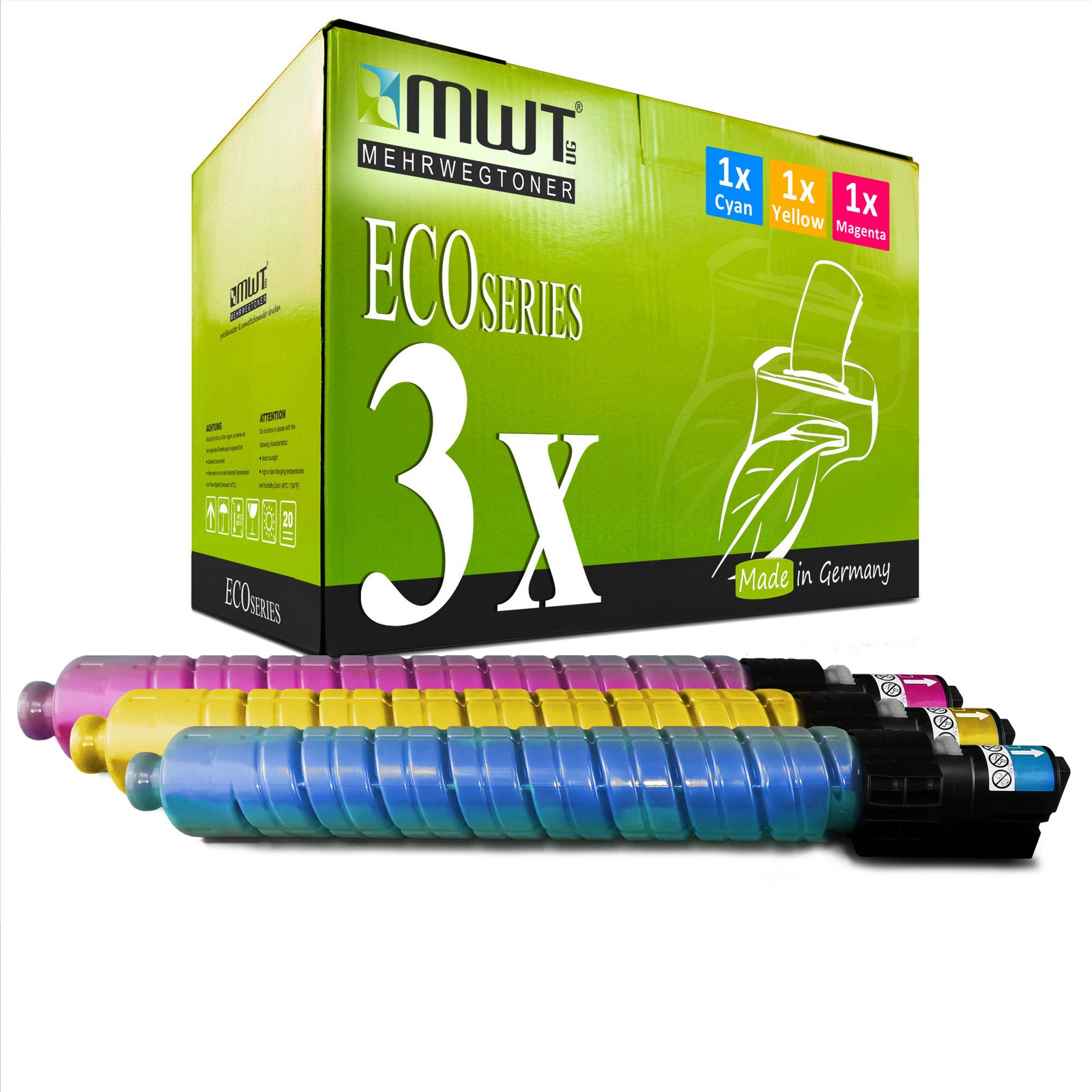 3x Eco Cartridge for Ricoh Aficio MP C-4000-AD MP C-4501