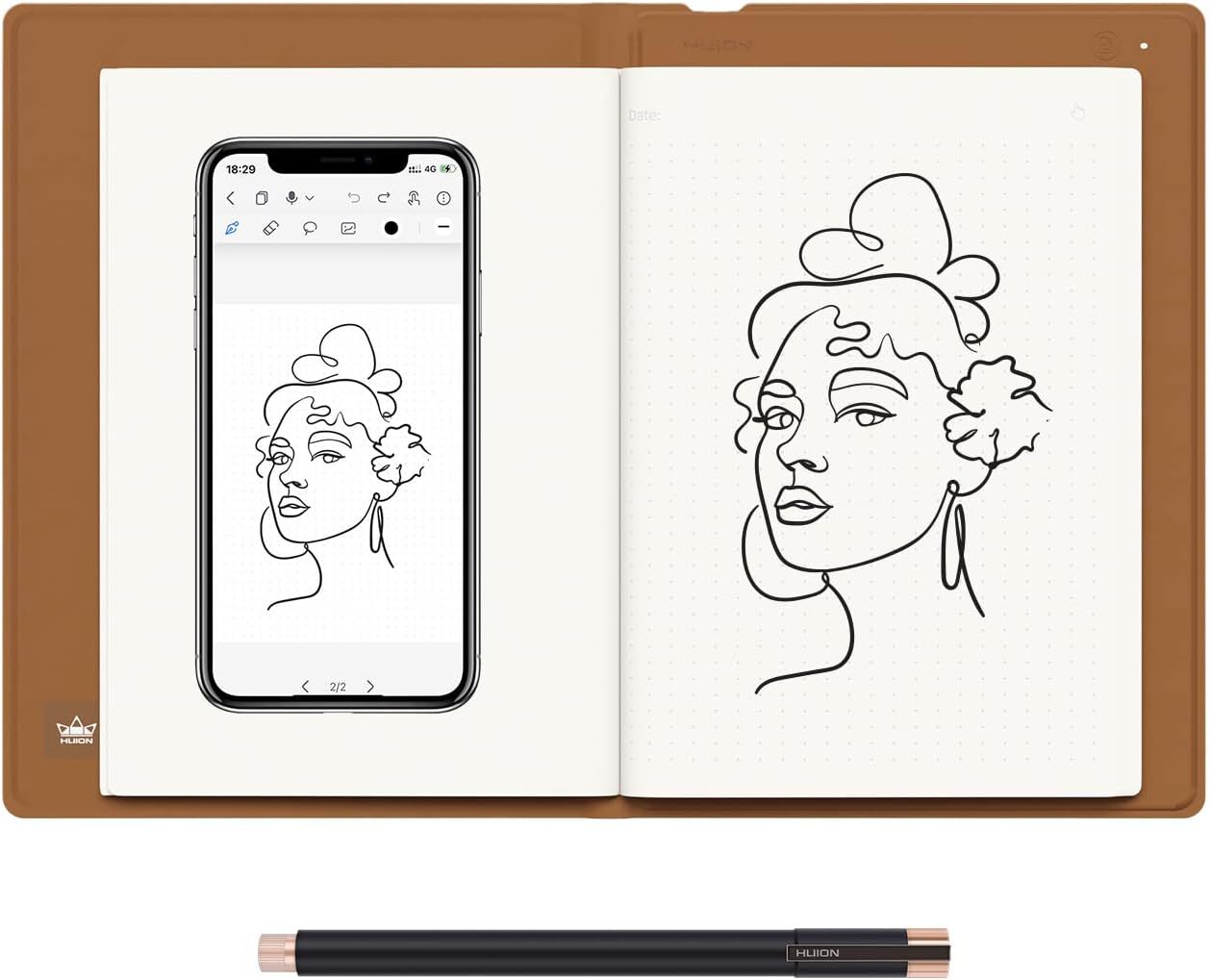 HUION Note 2-in-1 Notebook Paper Drawing Tablet Electronic Writing Pad 9.5x7inch