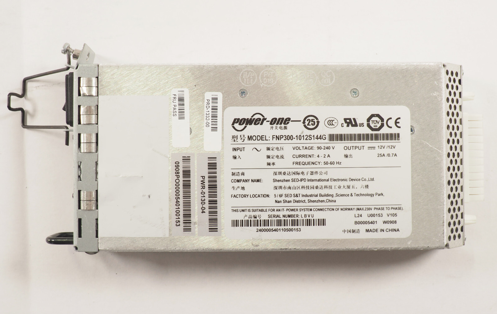 POWER-ONE FNP300-1012S144G PWR-0130-04 PRD-1332-00 Power Supply