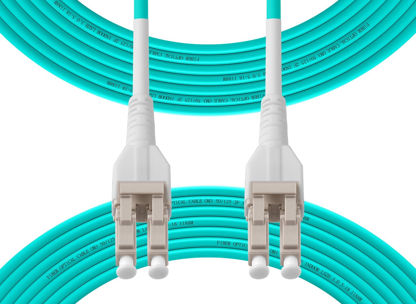 Uniboot OM3 LC To LC Fiber Patch Cable Multimode Duplex 10M 33Ft 50/125m