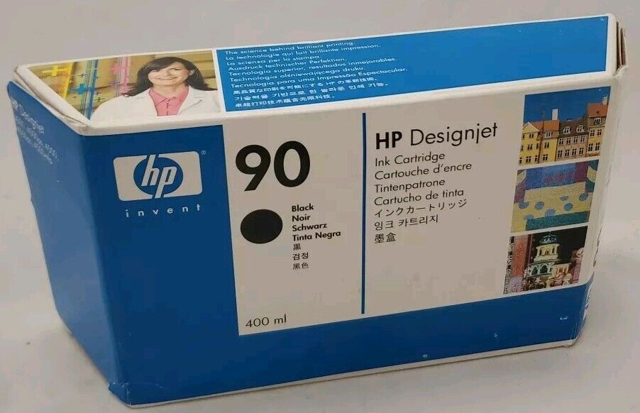 HP DesignJet 90 C5058A Genuine Black Ink Cartridge 400ml ~New Factory Sealed 