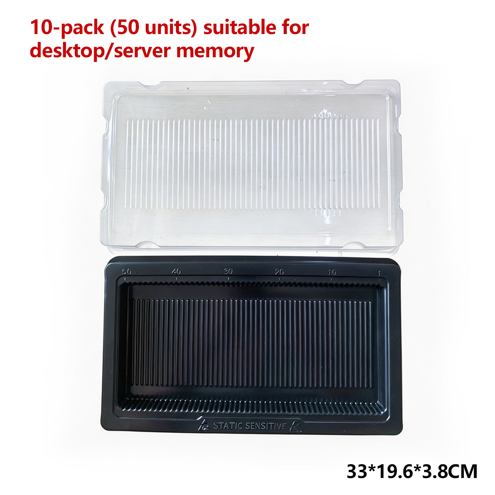 Lot of 10 ANTI STATIC LONG DIMM TRAY for 50PC Server/Desktop DDR3, 4, 5