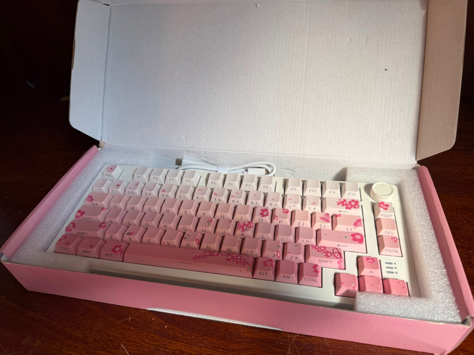 DAREU EK75 Pro Sakura Pink Wireless Mechanical Keyboard New