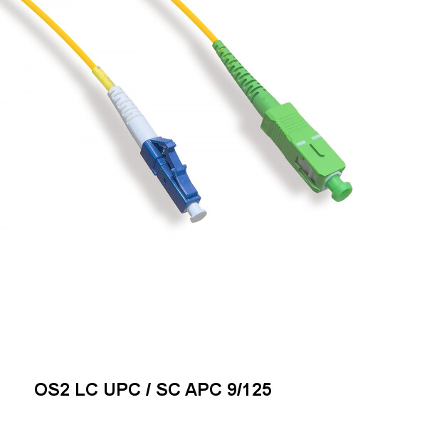 10x 2 m LC UPC/ SC APC OS2 9 /125 Simplex Single-Mode Fiber Optic Cable