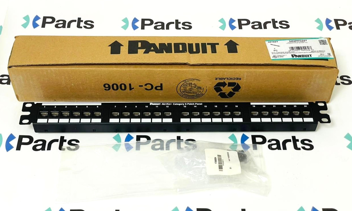 Panduit NK6PPG24Y NetKey Cat 6 24-Port 1RU Punchdown Patch Panel