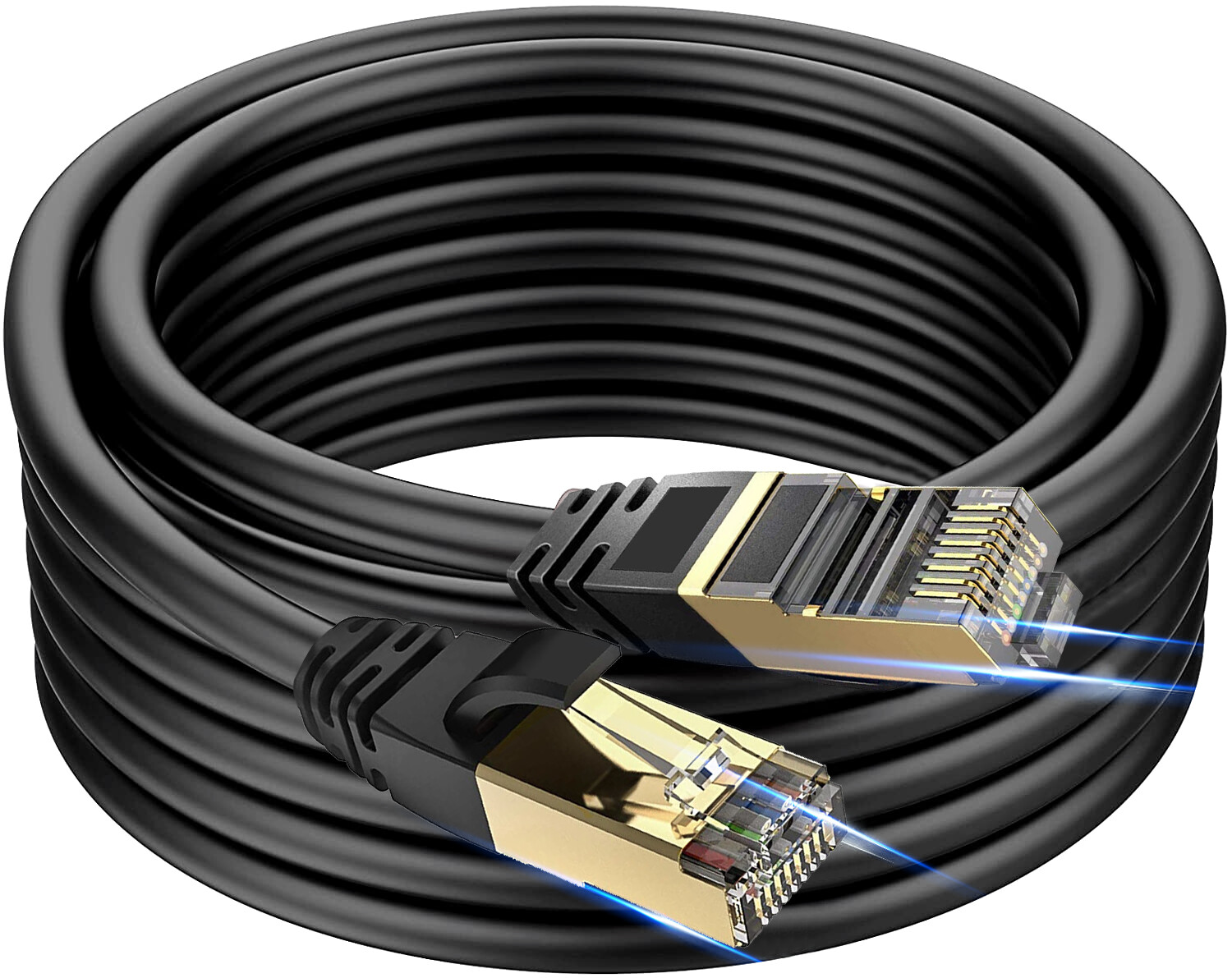 Shielded Cat 8 Ethernet Cable 30ft / 10m Indoor&Outdoor for Modem/Router/Switch