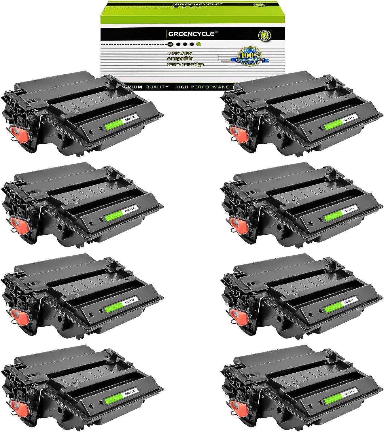 8PK Greencycle Compatible Toner fit for HP 11X Q6511X use in LaserJet 2400/2410