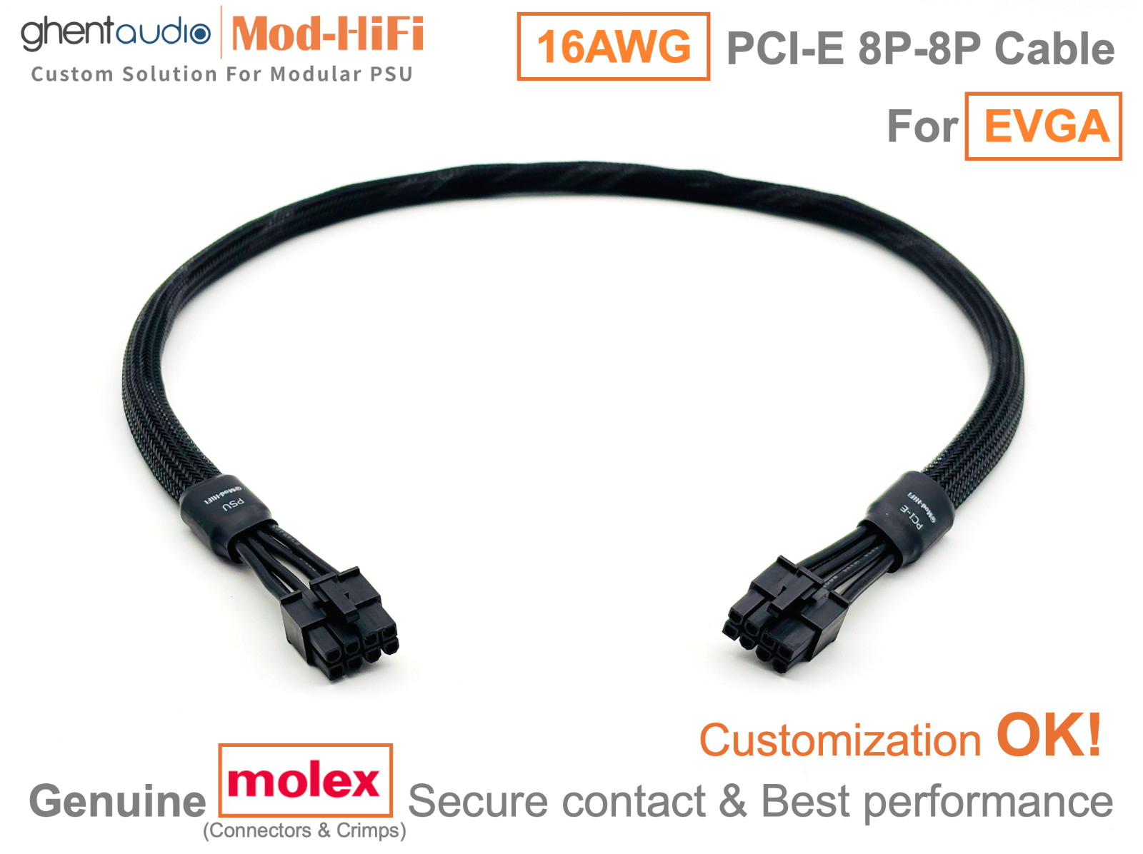 ⚡️16AWG PCI-E GPU 8P Cable for EVGA SuperNOVA GA 850W 750W 650W 550W-70cm/27inch
