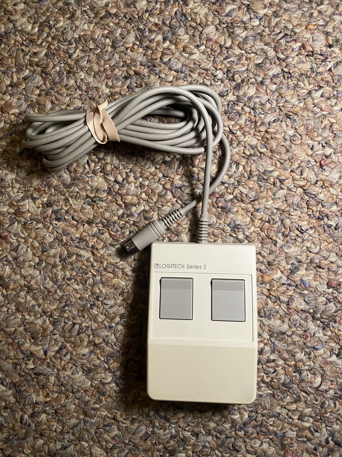 Rare Vintage Logitech Series 2-7S PS/2 Wired Rectangular Mechanical mouse TESTED