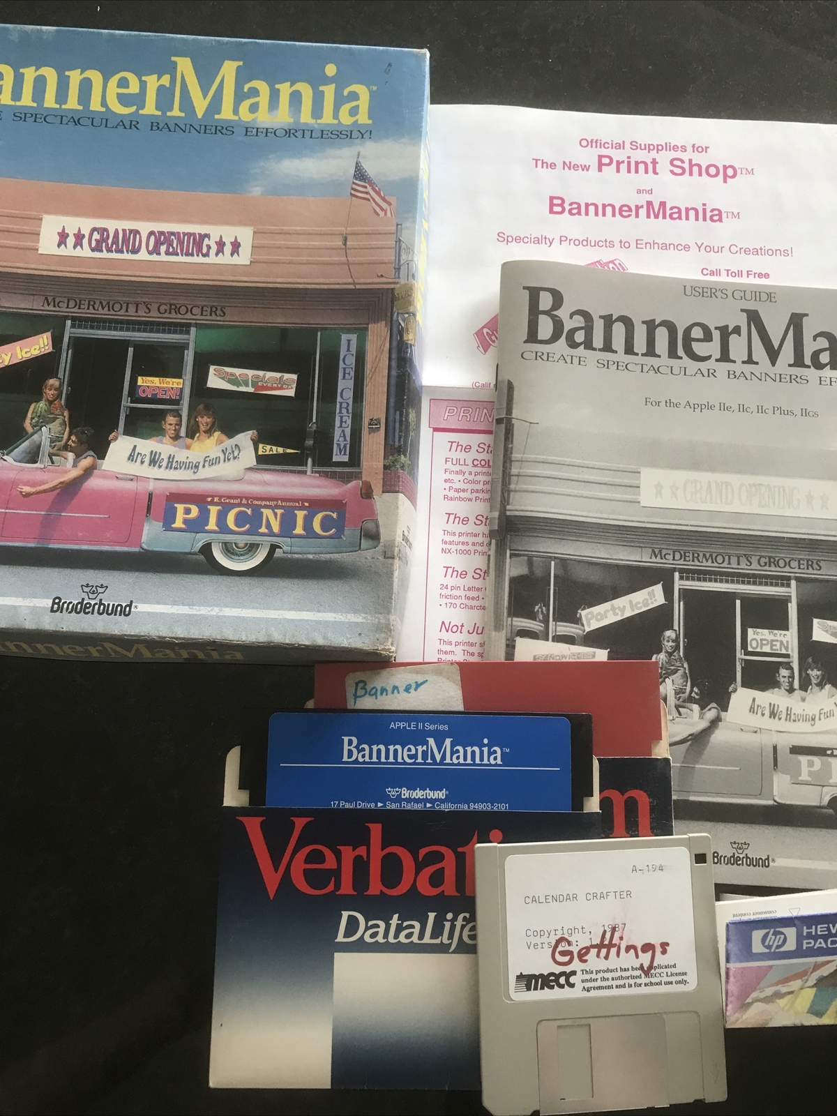 Banner Mania Creative Workshop Series 3.5 + 5.25 IBM Tandy MS DOS 2.1. 