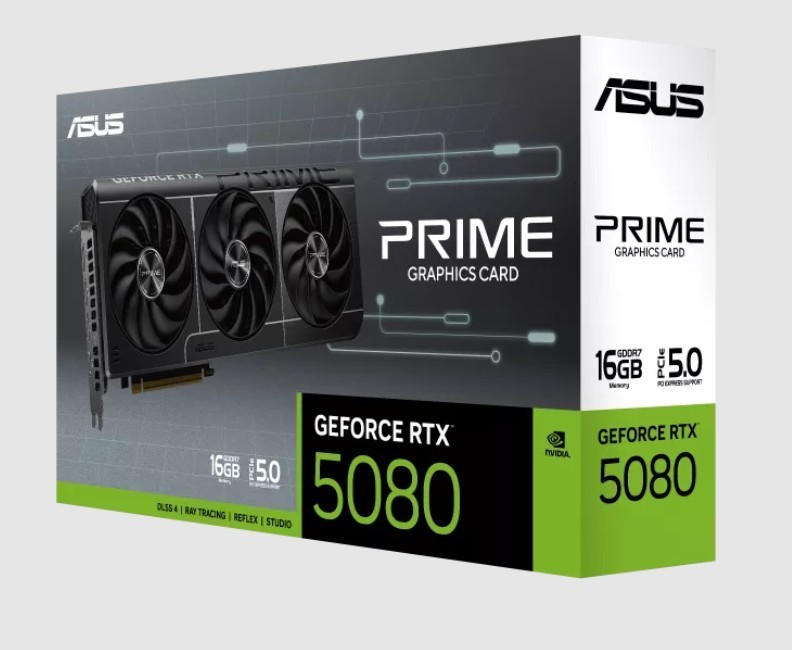 ASUS Prime GeForce RTX 5080 16GB GDDR7 PCIe 5.0 GPU Graphics Card Triple Fan SFF