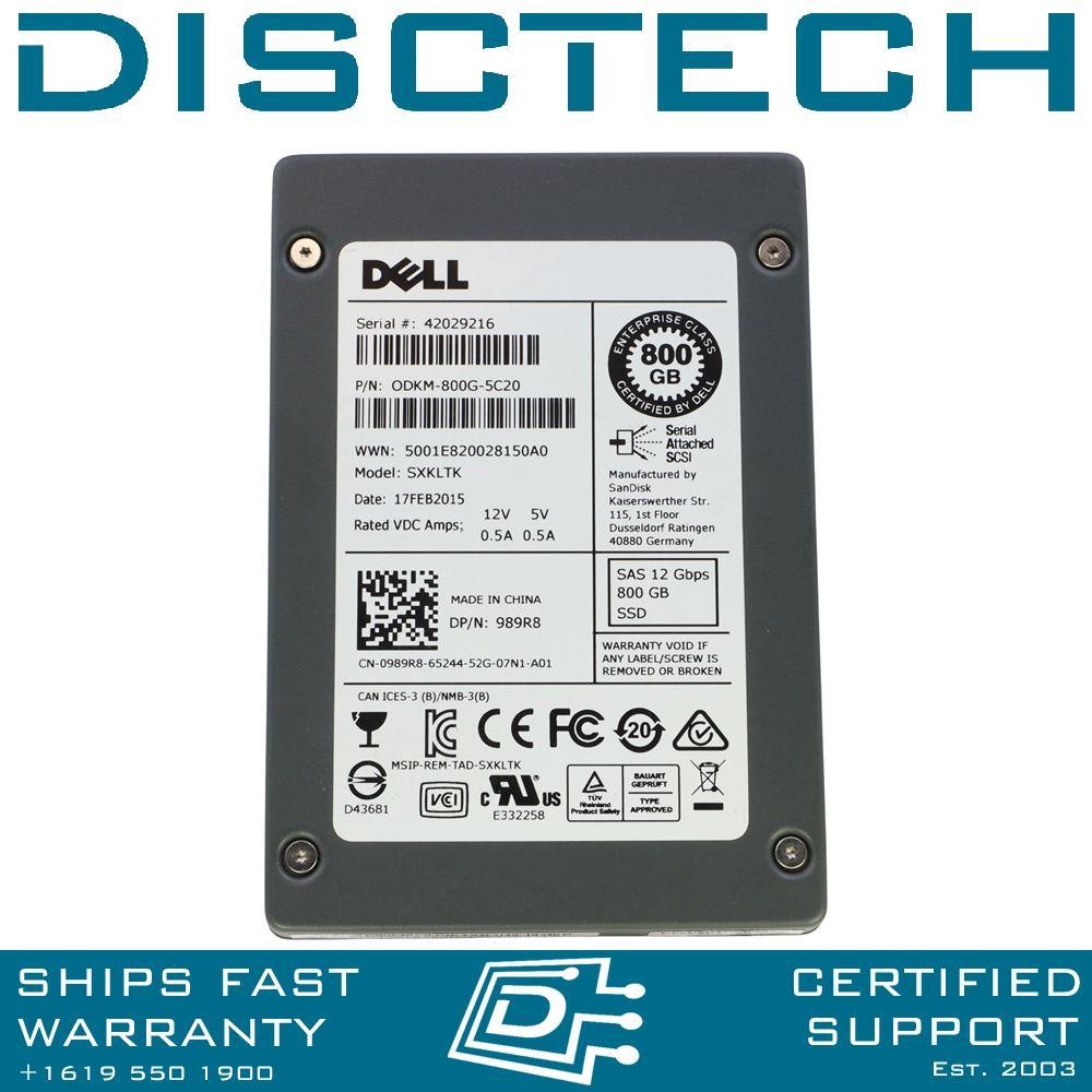 Dell 989R8 800GB SAS Mix Use 12Gbps 2.5in Solid State Drive