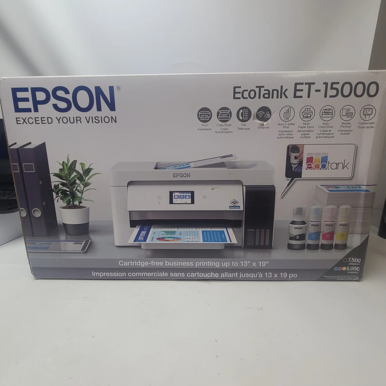 New Epson EcoTank Inkjet Supertank Printer White C11CH96201
