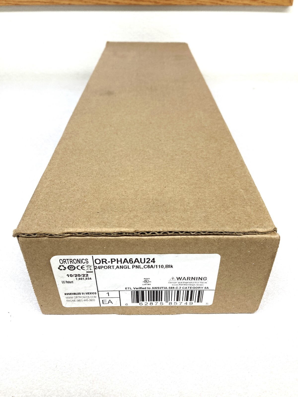 Ortronics OR-PHA6AU24 Clarity Cat6a Angled Patch Panel, 24 Port, New