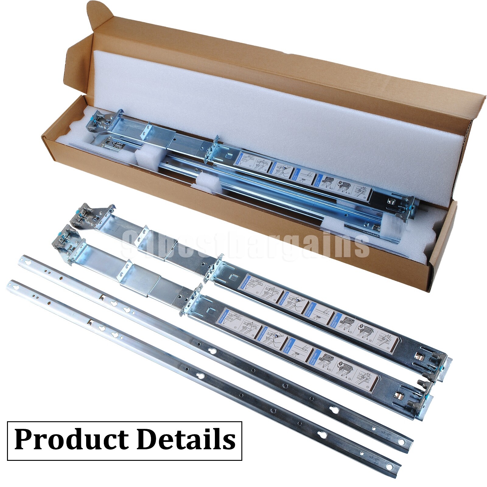 2/4 Post Rack 2U Static Rails 0H872R for Dell PowerVault DL2200 DX6012S NX3100