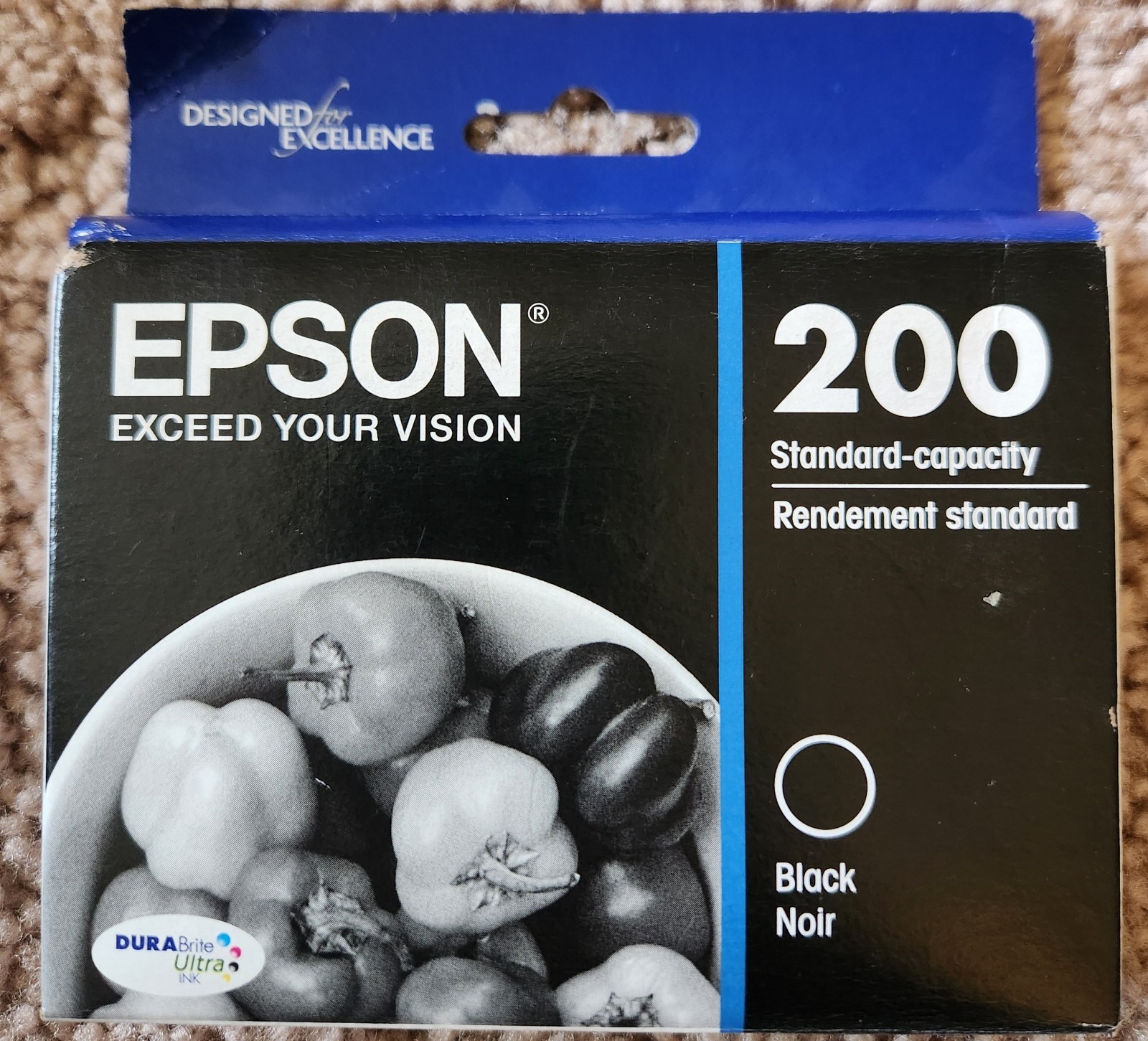 Genuine EPSON 200 Standard-Capacity Black Ink Cartridge Expired: 01/2022 NIB