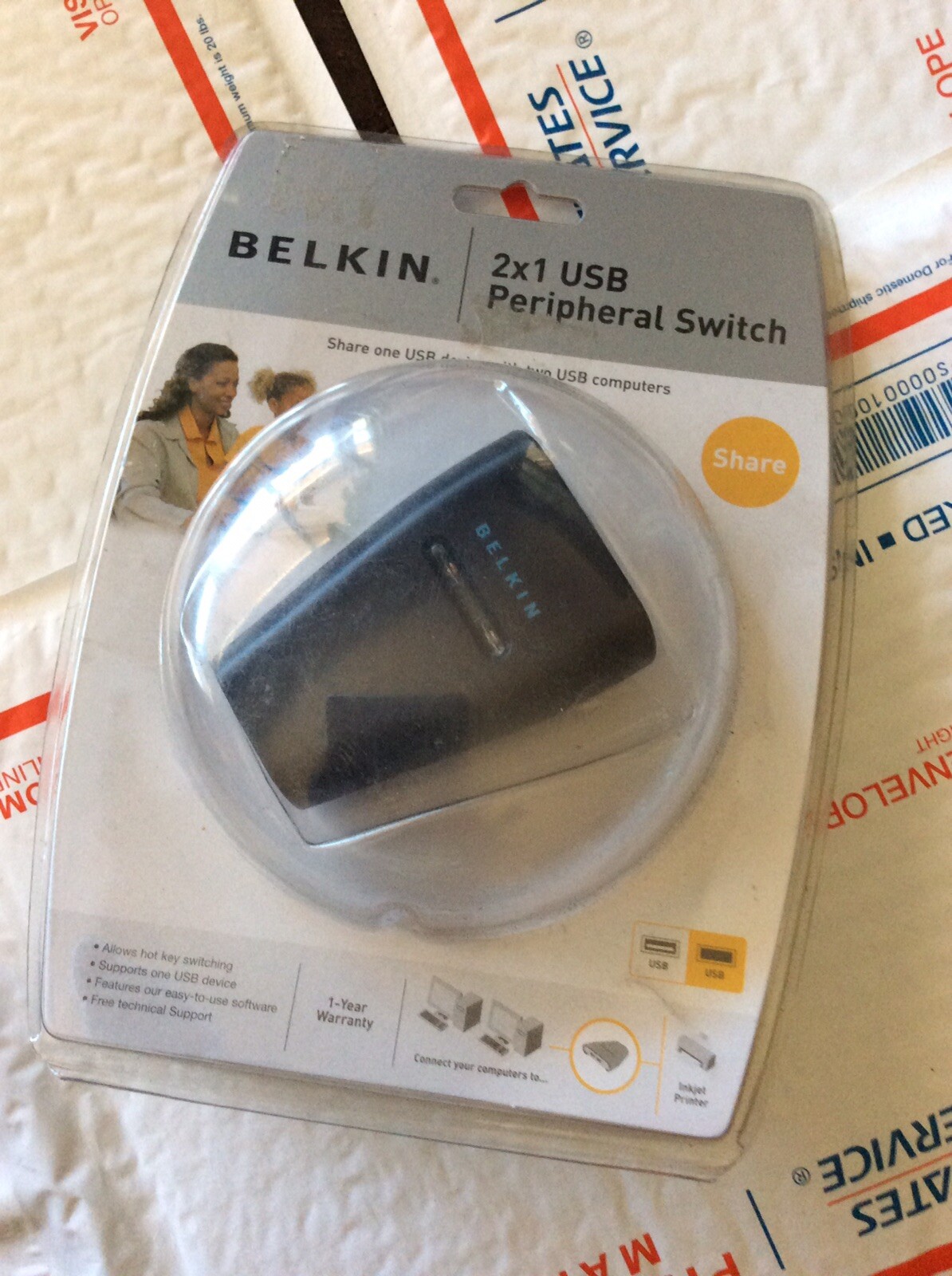 Belkin 2-1 USB Peripheral Switch F1U201v  NEW Sealed. 