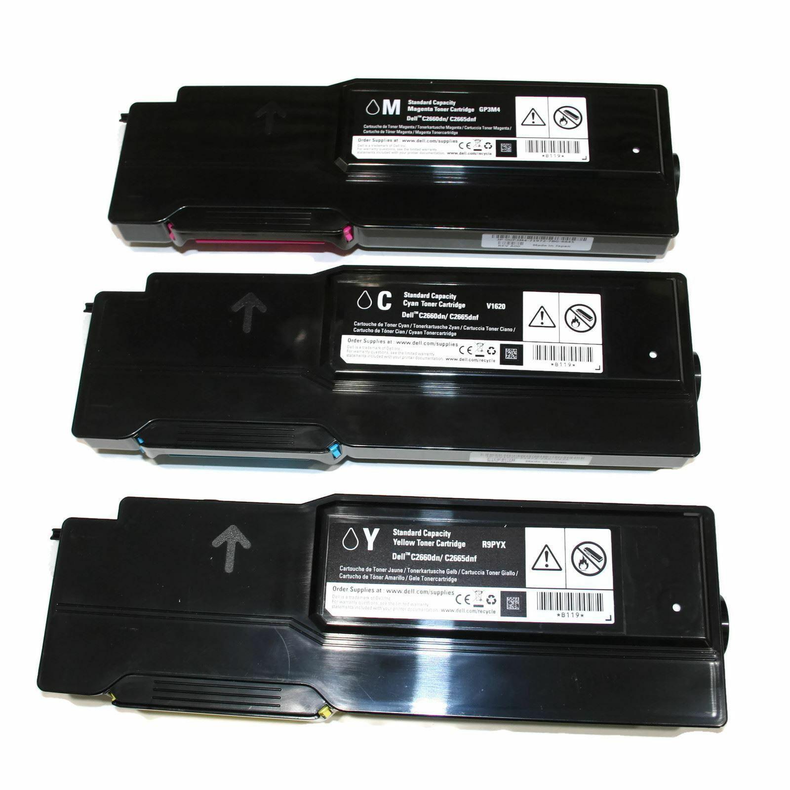 3 new MYC Genuine Dell Toner Cartridges C2660dn C2665dnf GP3M4 R9PYX V1620
