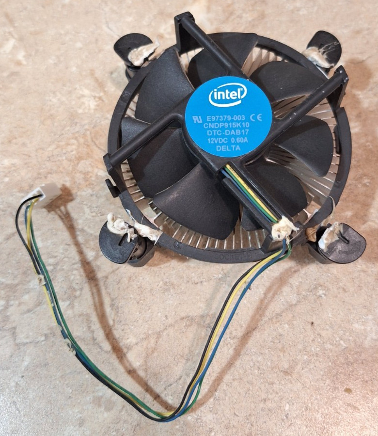INTEL STOCK FAN & HEATSINK E97379-003 12VDC 0.60A DELTA DTC-DAB17 ALUMINUM