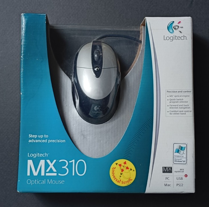 LOGITECH 2003 Mx310 OPTICAL MOUSE WHEEL SCROLL MAC PC USB WINDOWS NEW SEALED