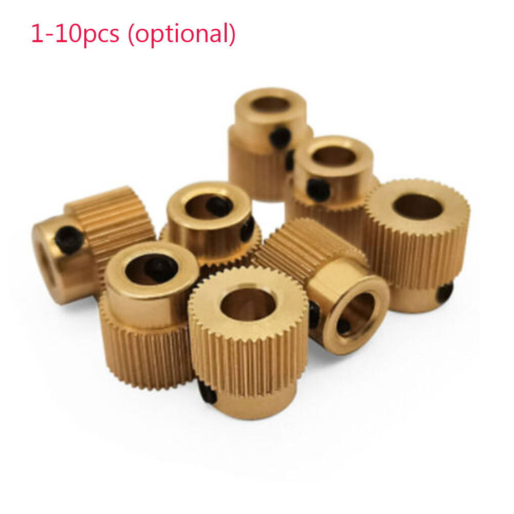 Brass Extruder Wheel Hobbed Gear Drive Gear for Ender3/3S/V2 3D Printer 40 Teeth