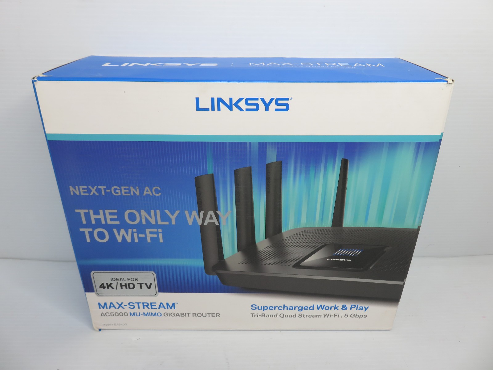 Linksys AC5000 Mu MIMO 5.0 GHz Tri Band Quad Stream WiFi RouterEA9400/Look 👀🔥
