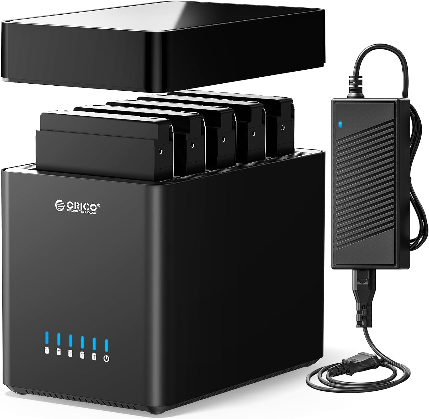 ORICO 5Bay Hard Drive Enclosure USB3.0 to SATA for 3.5'' HDD SSD w/ Fan Upto 80