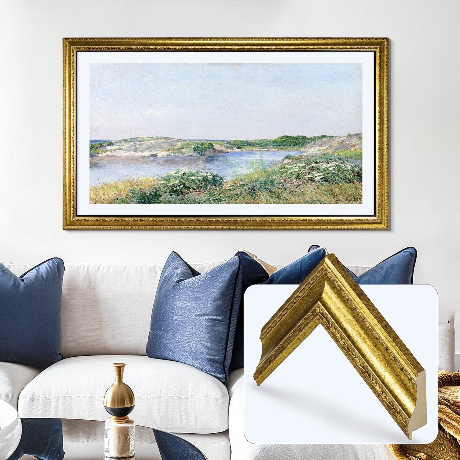 Ornate Gold Frame for Samsung The Frame TV, 32, 43, 50, 55, 65, 75, 85 inch