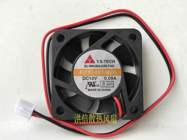 Y.S.TECH 4010 FD124010HB DC12V 0.09A 40*10MM 4CM 2-Pin Axial Cooling Fan