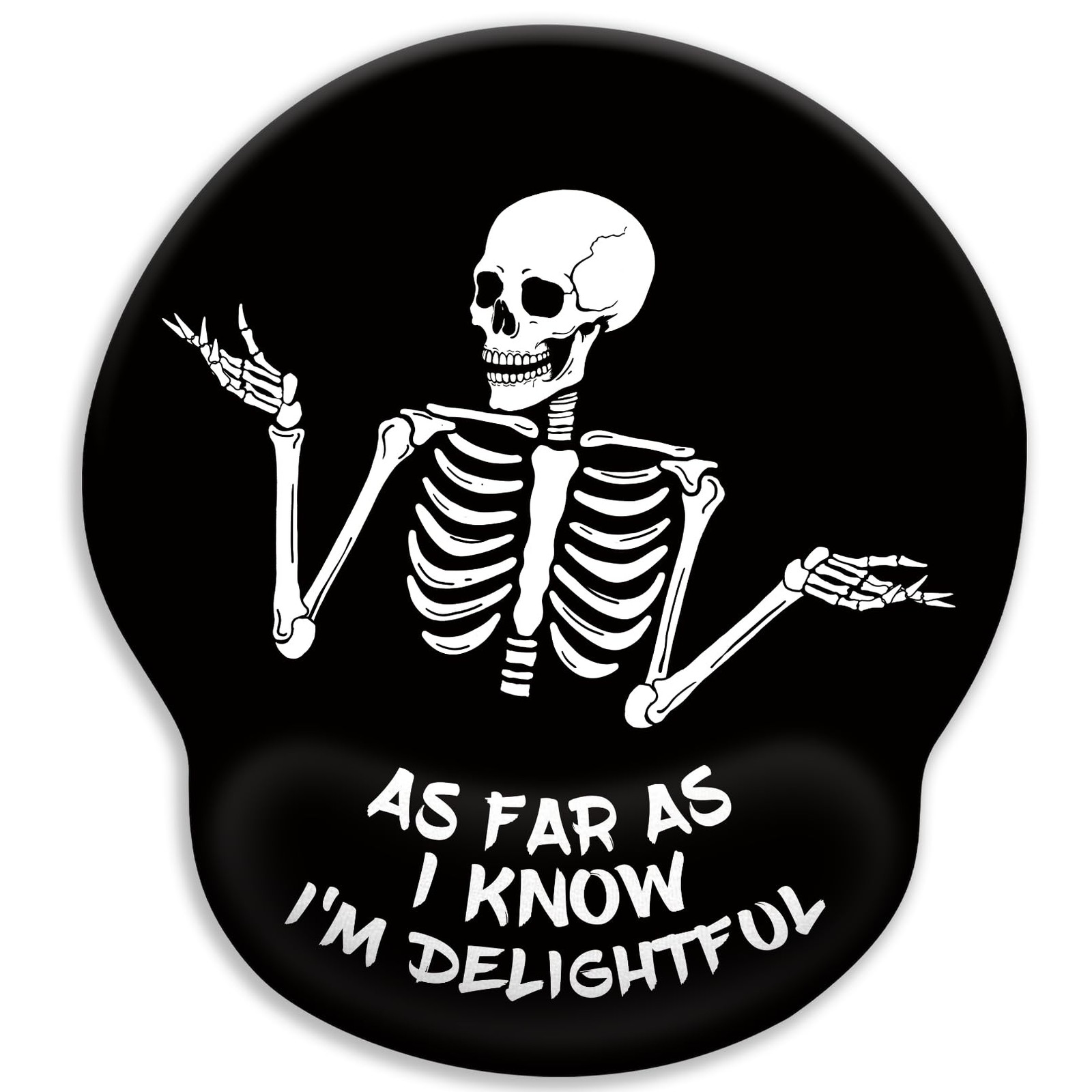 Skeleton Mouse Pad with Wrist Rest, 9.8 x 8.6 in, Funny Skull
