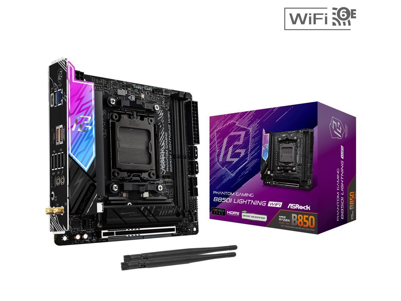 ASRock B850I Lightning WiFi AM5 AMD B850 SATA 6Gb/s Mini ITX Motherboard