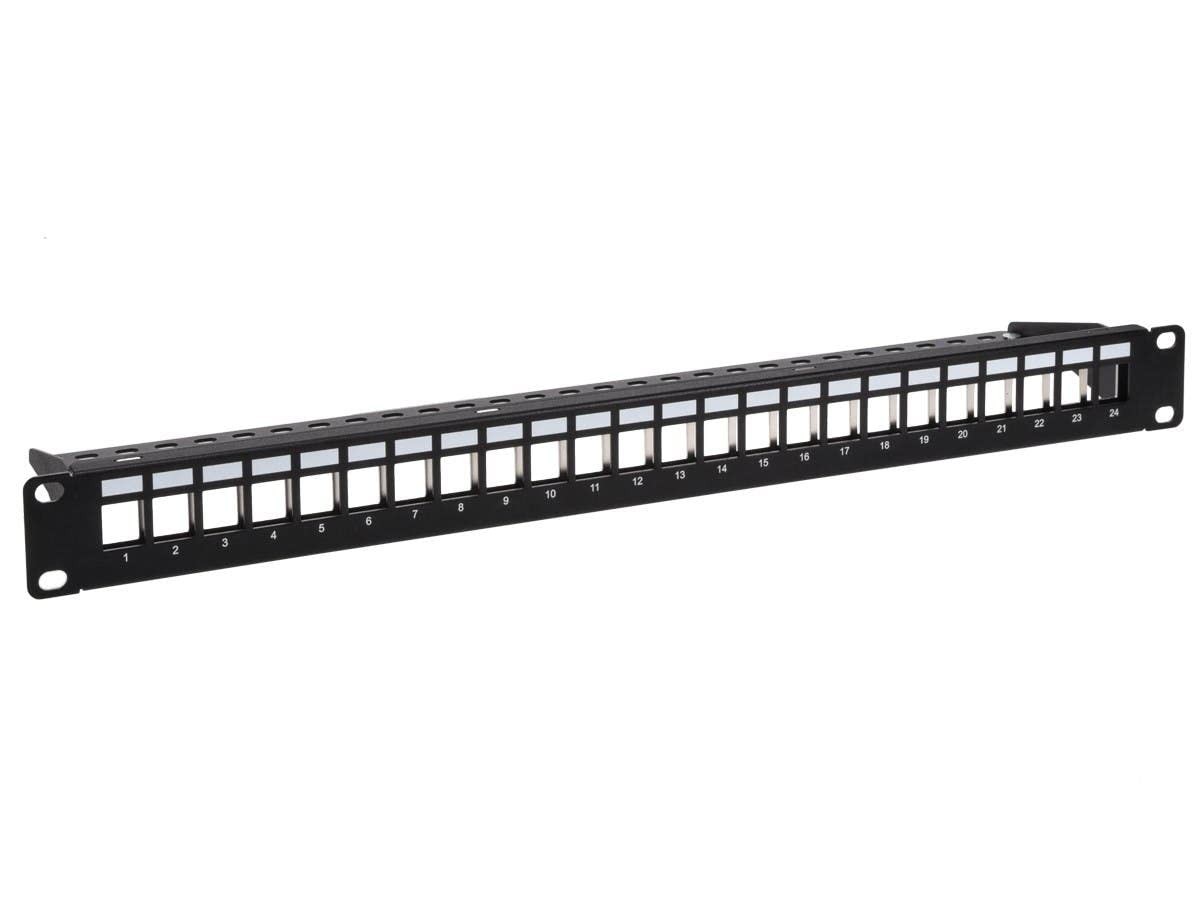 Monoprice 24-Port 1U Blank Keystone Shielded Network Patch Panel T568A/B