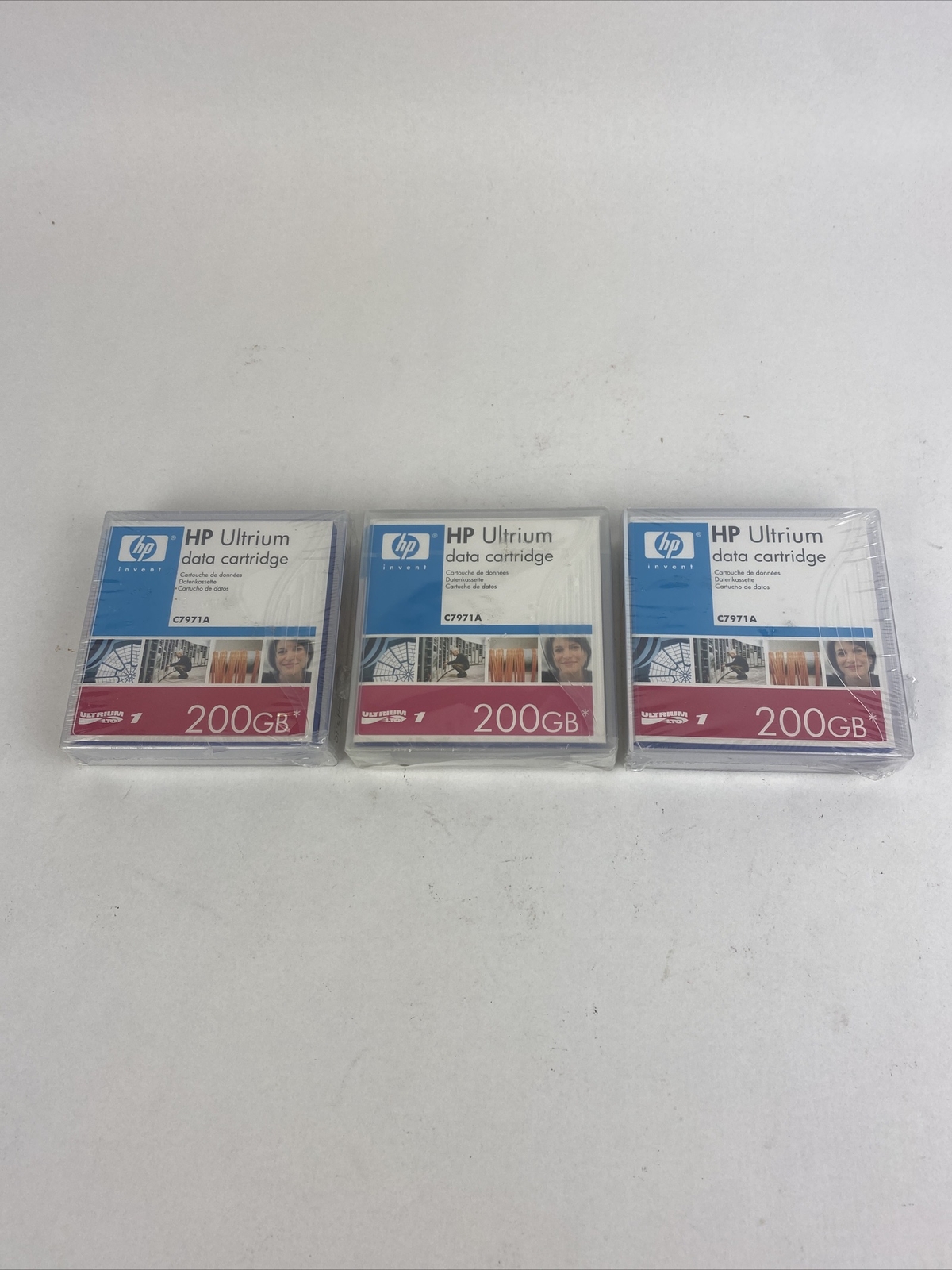GENUINE OEM 3-PACK HP LTO1 ULTRIUM DATA CARTRIDGE 200GB C7971A FACTORY SEALED