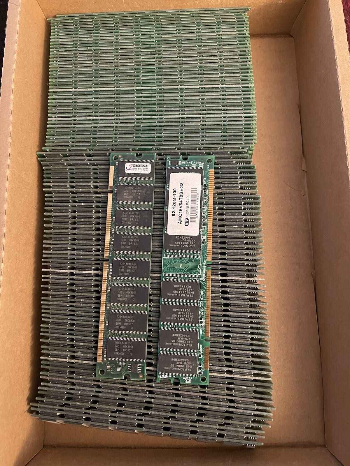 Lot 64MB & 128MB PC100 168 PIN DIMM SDRAM MEMORY MODULES.   95 TOTAL