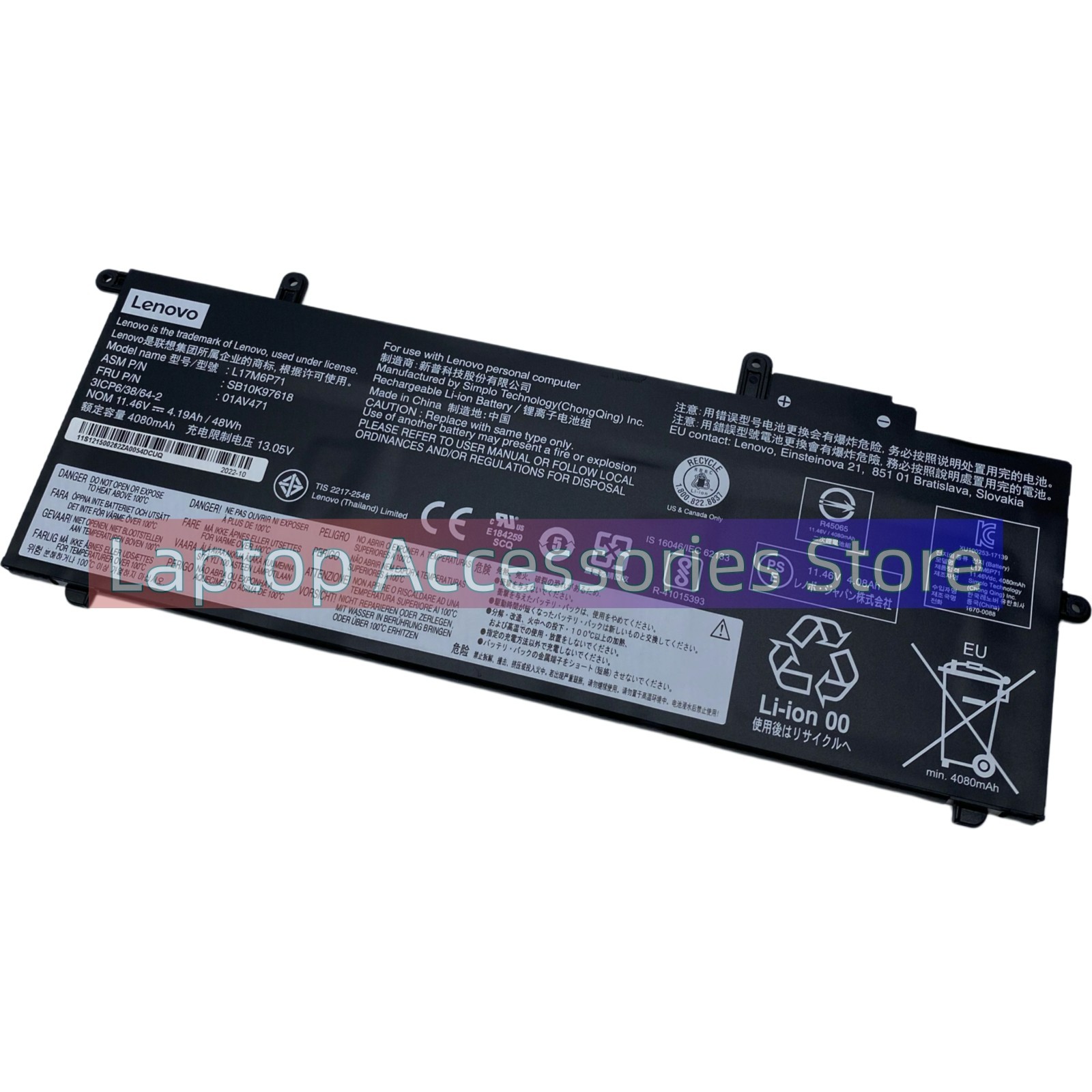 New Genuine 01AV470 01AV471 L17C6P71 L17M6P71 Battery for Lenovo ThinkPad X280