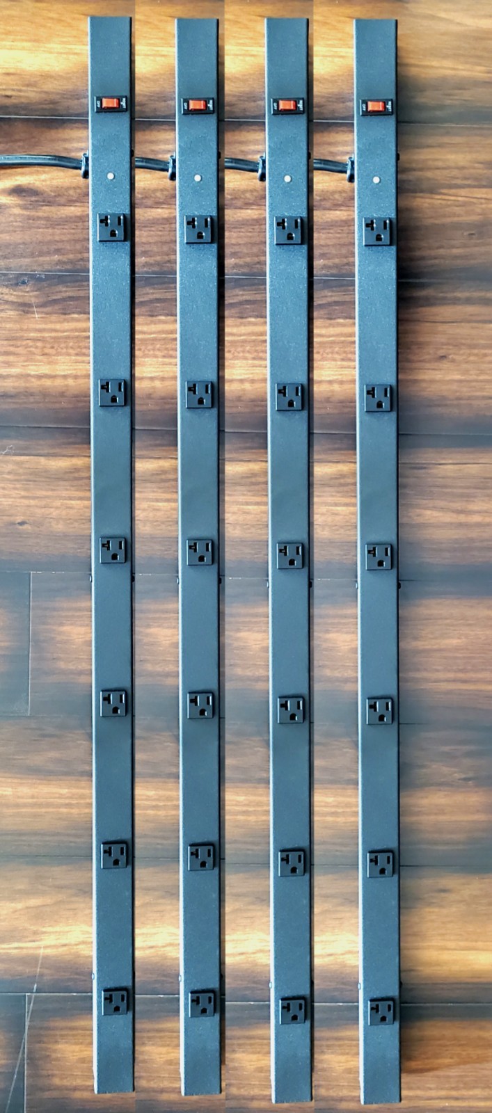 (QTY:4) 4ft Office Power Strip (48" Length/6 Outlets) Desktop Spaced Outlets