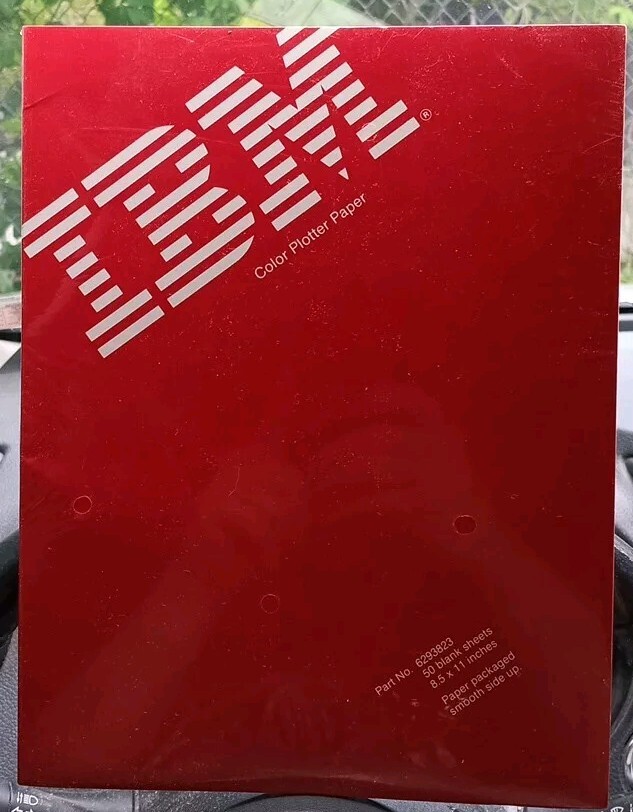 New IBM Plotter Color Paper 50 Shts White 8.5x11" Graphics Printer Image Diagram