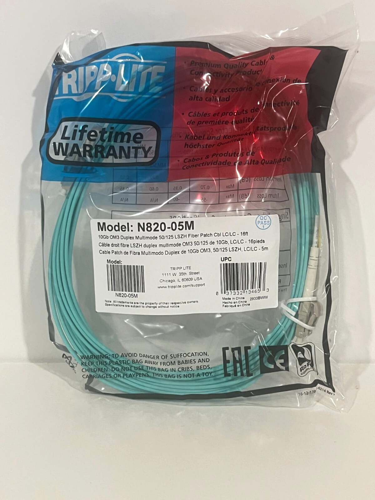 Tripp Lite 10Gb Duplex Multimode 50/125 OM3 (N820-05M) (n82005m)