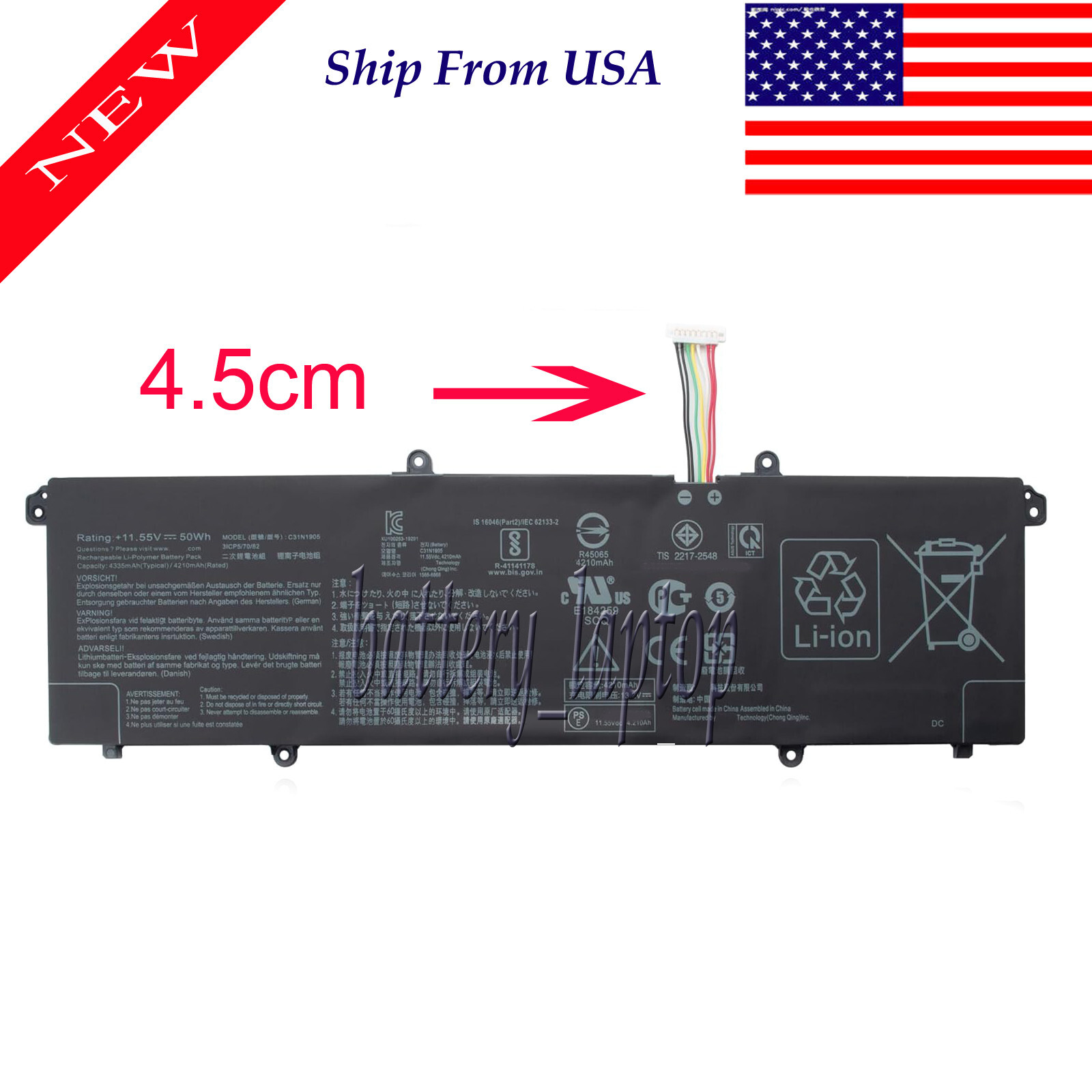 C31N1905 Battery For ASUS VivoBook S14 M433 S433 S433FL S15 S533 S533EQ M433IA