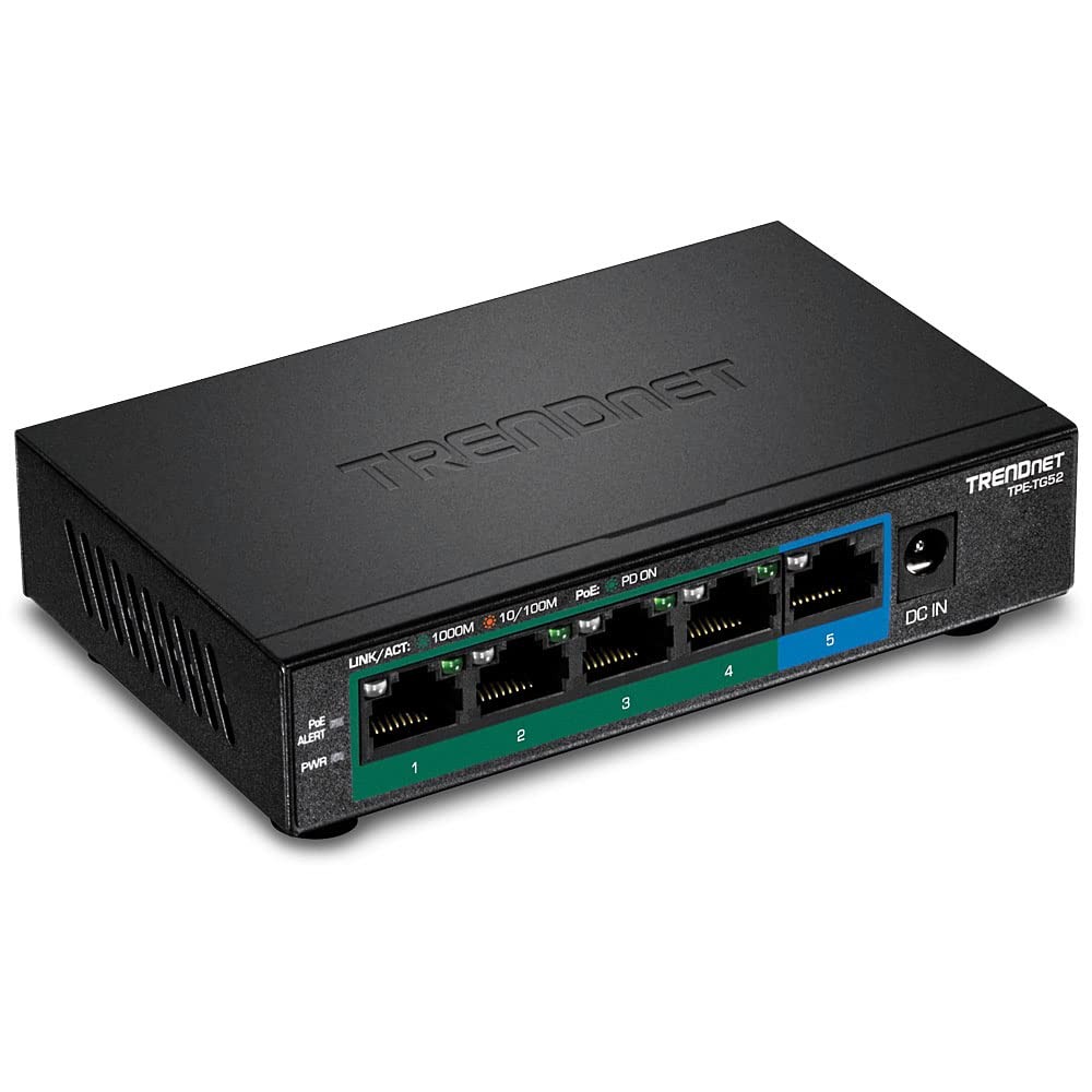 5-Port Gigabit PoE+ Switch, 32W PoE Power Budget, 10Gbps Switching Capacity, IEE