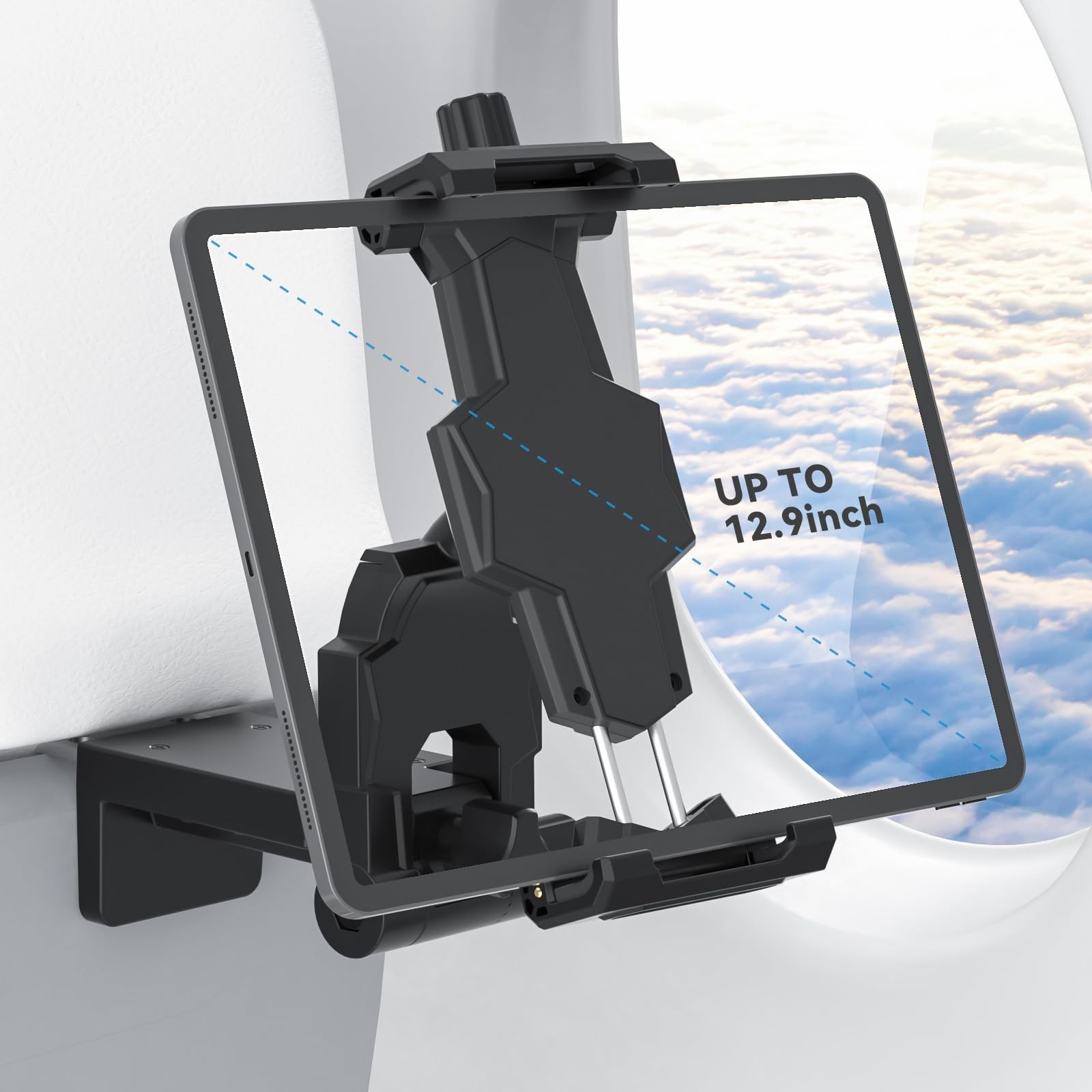 Airplane Tablet Holder Mount, Adjustable Travel Essentials iPad Phone Stand w...