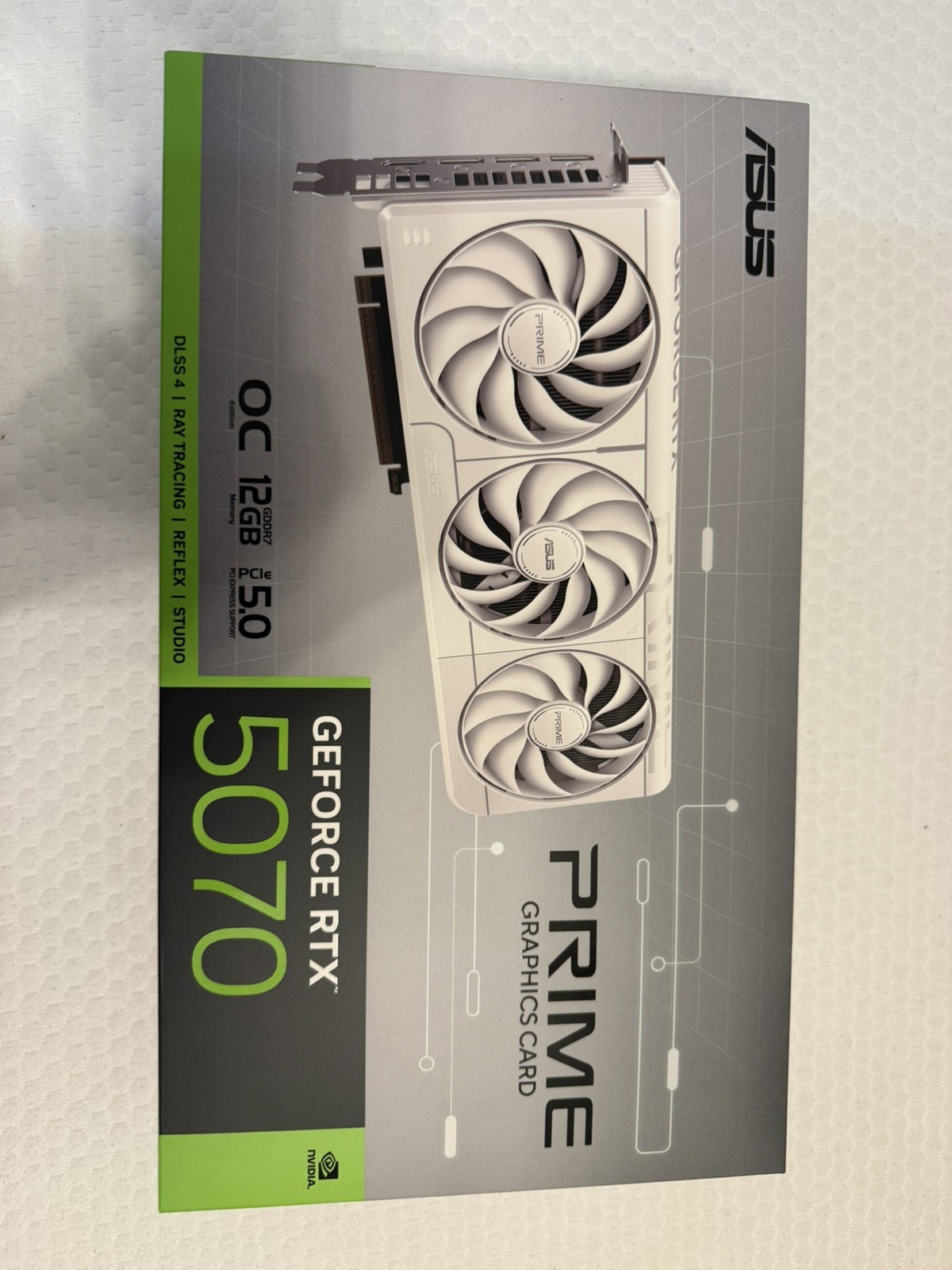 ASUS Prime GeForce RTX 5070 12GB GDDR7 White OC Edition Gaming Graphics Card